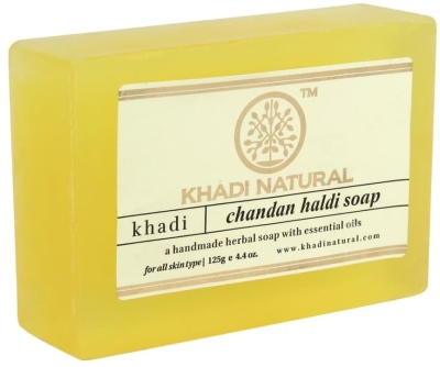 Мыло натуральное глицериновое Сандал и Куркума (Chandan Haldi Soap) Khadi, 125 г