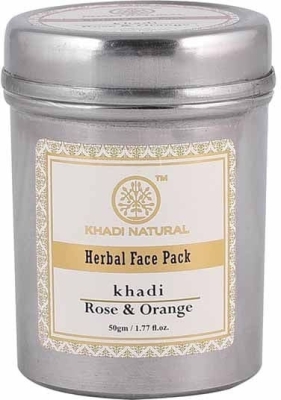 Натуральная маска для лица Рoза и Апельсин (Herbal Face Pack Rose & Orange), Khadi, 50 г
