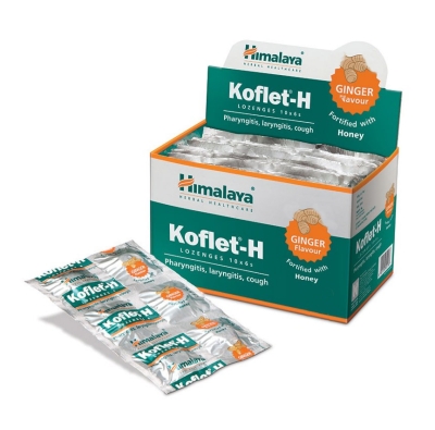 -35% Кофлет Имбирь, леденцы от кашля ! Срок до 31/03/2026 ! (Koflet-H), Himalaya, 6/60шт 