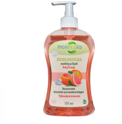 Экологичное средство для мытья посуды "Рубиновый апельсин", Molecola, 500 мл
