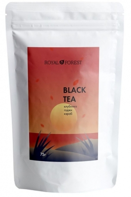 Черный чай с клубникой, годжи и кэробом (Black Tea) Royal Forest, 75 г