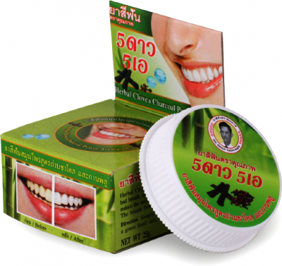 Травяная отбеливающая зубная паста с бамбуковым углем (Herbal Clove Bamboo Charcoal Toothpaste ) 5 Star Cosmetic, 25г