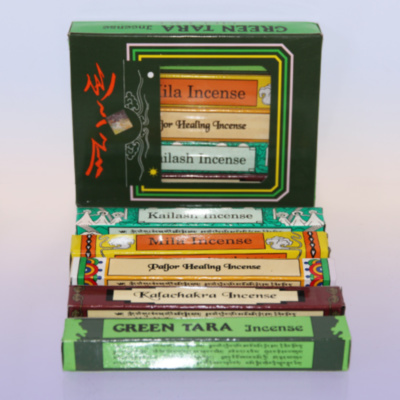 Благовония тибетские Зеленая Тара (TibHouse Green Tara), подарочный набор 5х15 шт, 14 см
