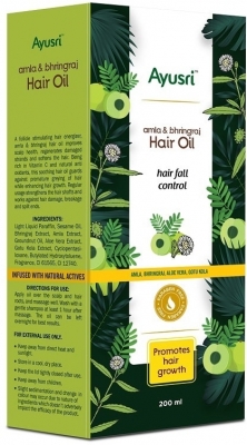 Масло против выпадения волос Амла и Брингарадж (Amla and Bhringraj Hair Oil) Ayusri, 200 мл
