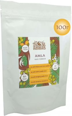 Амла, порошок для волос и тела (Amla Hair Powder), Indibird, 100г/1кг