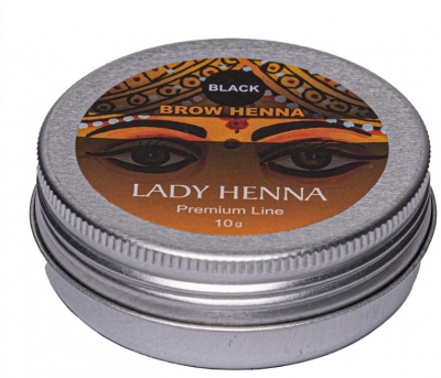 Краска для бровей на основе хны Черная (Premium Line) LADY HENNA, 10 г 