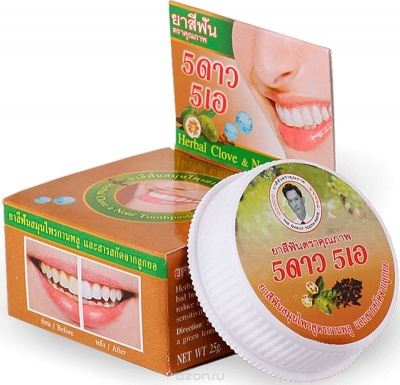 Травяная отбеливающая зубная паста с экстрактом Нони (Herbal Clove Noni Toothpaste) 5 Star Cosmetic, 25г
